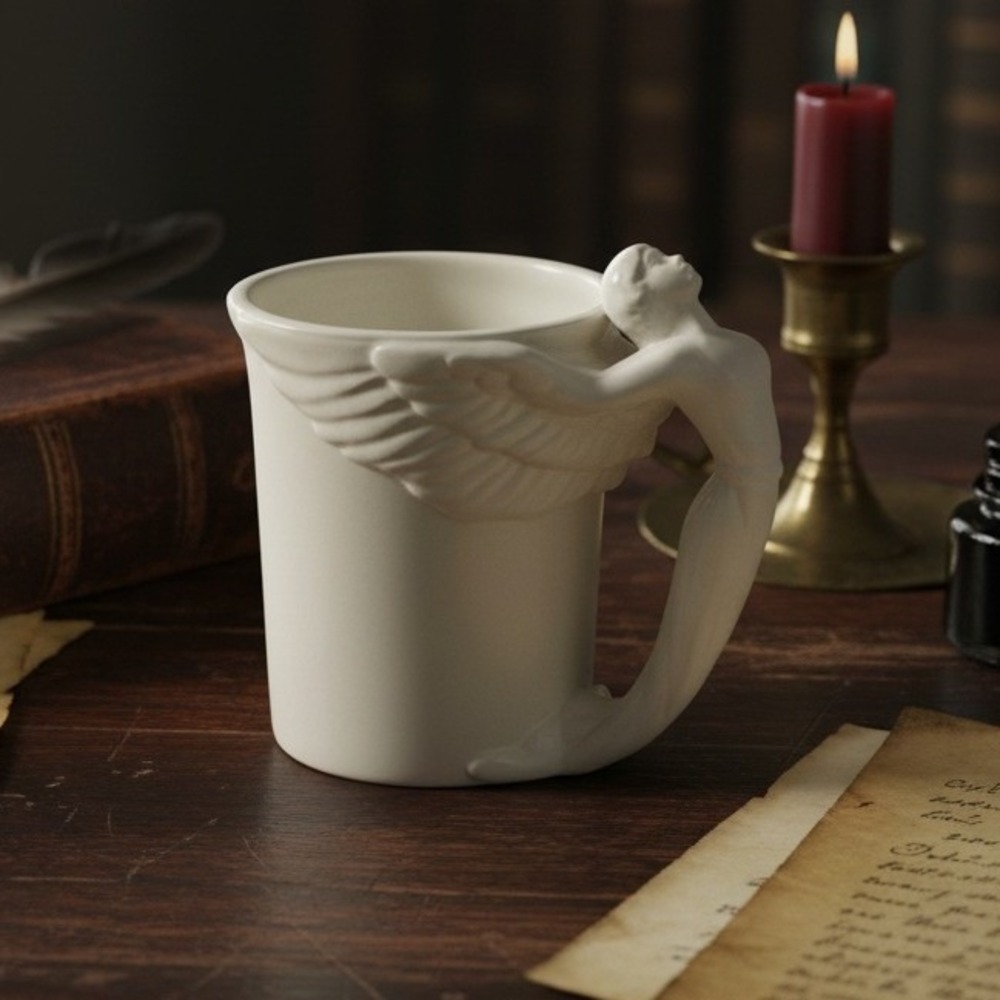 McConnell Winged Goddess Angel Mug, Figural Ceramic Cup, Replacement Drinkware